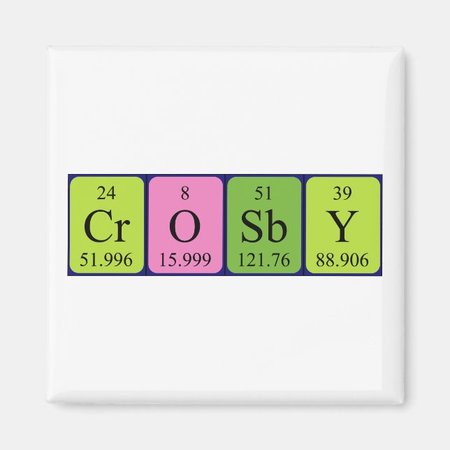 Crosby Perioby bord namn magnet (Framsidan)