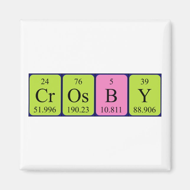 Crosby Perioby bord namn magnet (Framsidan)