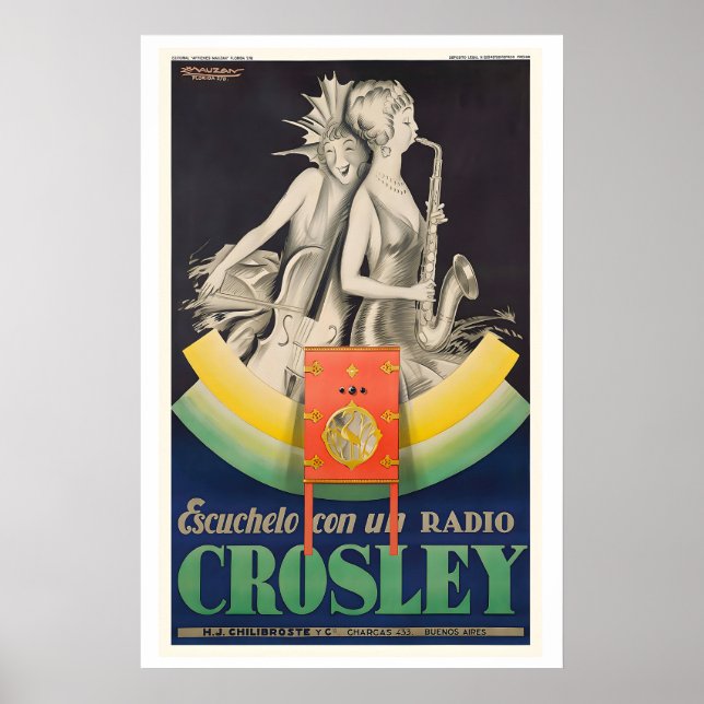 Crosley Radio Vintage Reklam Poster av (Framsidan)