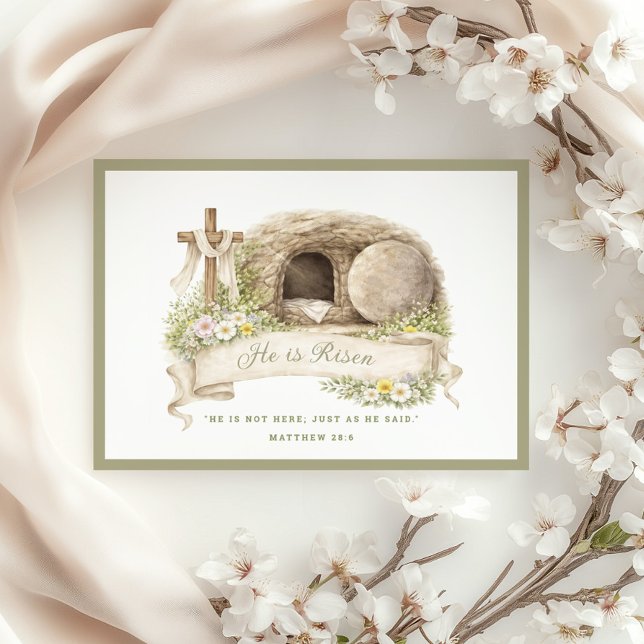 Cross and Tomb | Resurrection Day Card Inbjudningar (Skapare uppladdad)