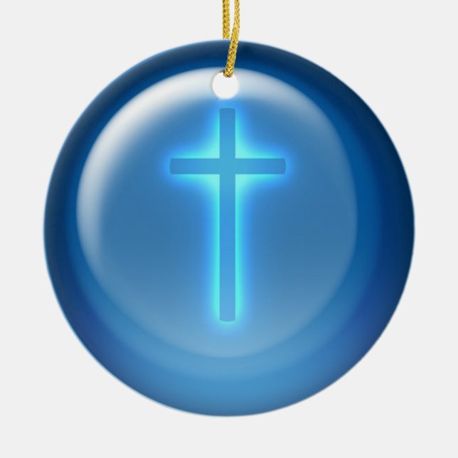 Cross - Christian Julgransprydnad Keramik (Framsidan)