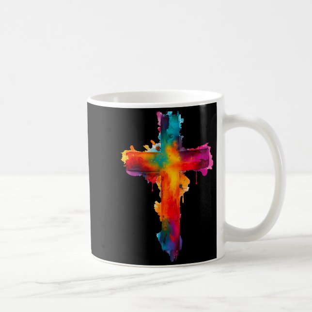 Cross Christian Religious Believe Blessed Faith Gr Kaffemugg (Höger)