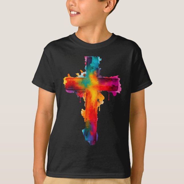 Cross Christian Religious Believe Blessed Faith Gr T Shirt (Framsida)