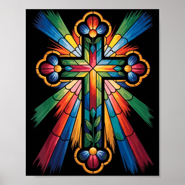 Cross Colorful Christian Religous  Poster (Framsidan)