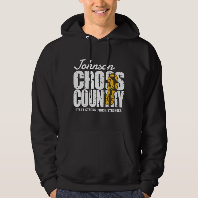 Cross country ADD TEXT-Springer som kör Team Playe Hoodie (Framsida)