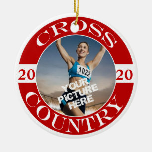 Cross country anpassadeprydnad julgransprydnad keramik