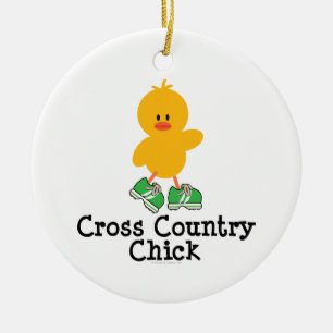 Cross country chickprydnad julgransprydnad keramik