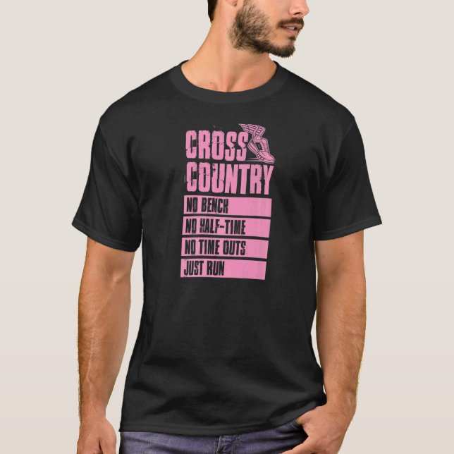 Cross country ingen bench, halvtid utan tidsbegrän t shirt (Framsida)