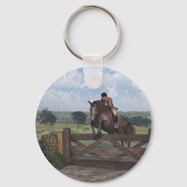 Cross country - Jumping Horse Keychain Nyckelring (Framsida)