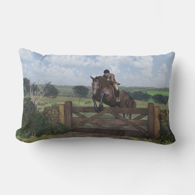 Cross country - Jumping Horse Lumbar Dekorativ kud Lumbarkudde (Framsida)