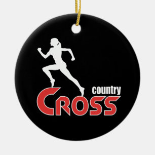 Cross country keramisk ornament