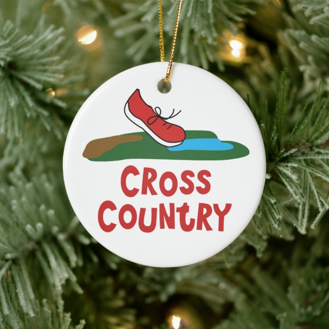 Cross country körning julgransprydnad keramik (Träd)