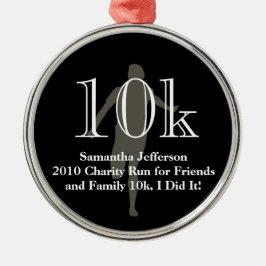 Cross country minnessak för personligspringer 10k julgransprydnad metall