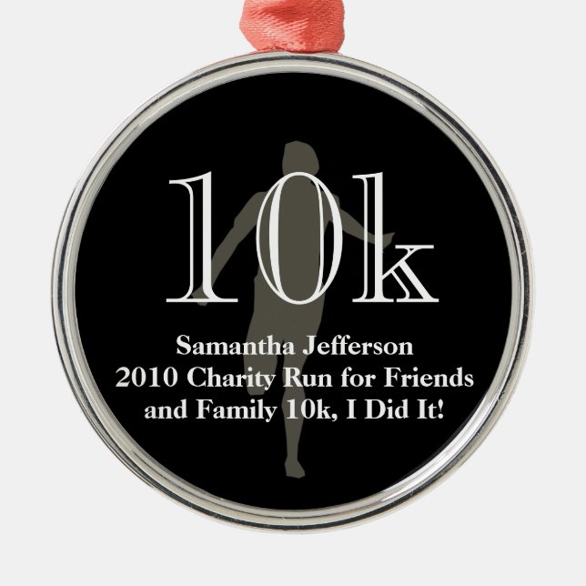 Cross country minnessak för personligspringer 10k julgransprydnad metall (Framsidan)