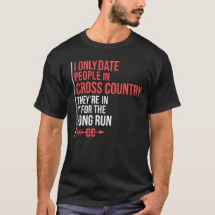 Cross country rinnande datummärkning för gåva f t shirt