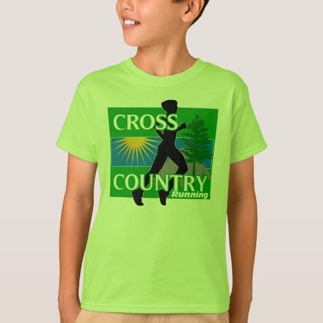 Cross country rinnande T-tröja för pojkar T Shirt (Framsida)
