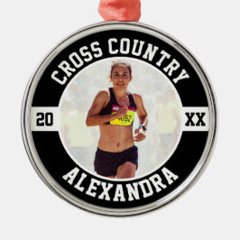 Cross Country Runner Running XC Sports Team Custom Julgransprydnad Metall