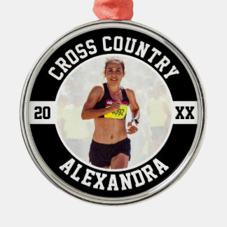 Cross Country Runner Running XC Sports Team Custom Julgransprydnad Metall
