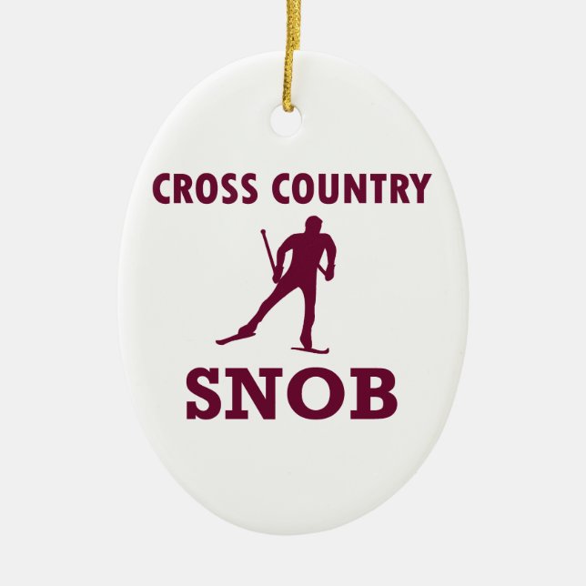 Cross country Ski Snob Julgransprydnad Keramik (Framsidan)