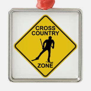 Cross country Ski Zon Julgransprydnad Metall