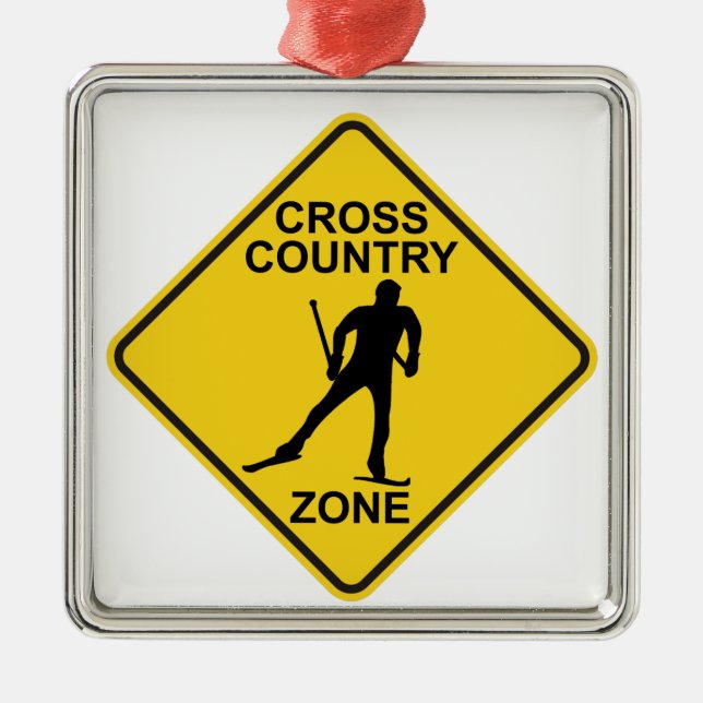 Cross country Ski Zon Julgransprydnad Metall (Framsidan)