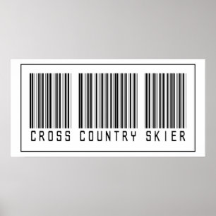Cross country Skier för Barcode Poster