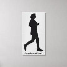 Cross country Springer Female Silhouette Canvas