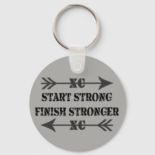 Cross country springer starka Keychain Nyckelring