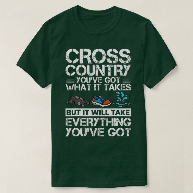 Cross country träning för träning av träningslånga t shirt (Design framsida)