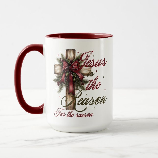 Cross Jesus Is The Reason For The Season Mugg (Vänster)
