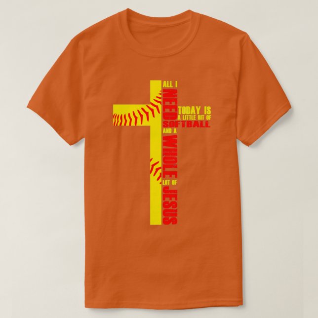 Cross Jesus Softball Baseball Believer T Shirt (Design framsida)