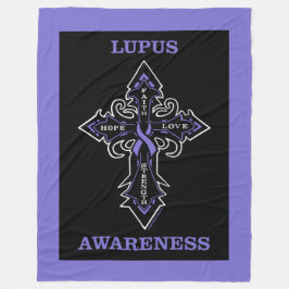 Cross/Medvetenhet...Lupus Fleecefilt