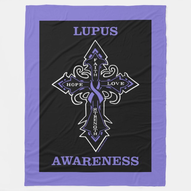 Cross/Medvetenhet...Lupus Fleecefilt (Framsidan)