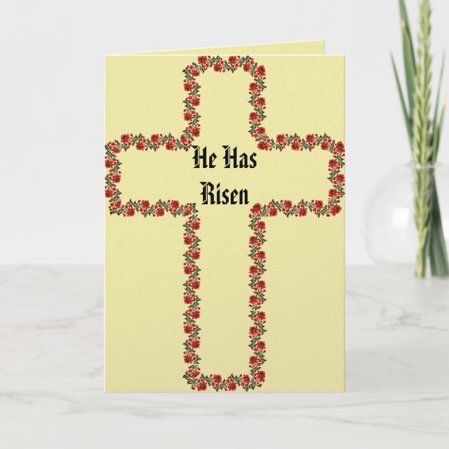 Cross Of Flowers Easter Greeting Card Kort (Framsida)
