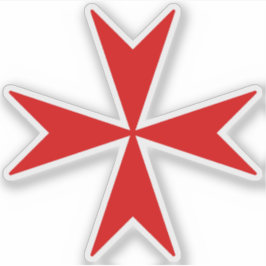 Cross Of Malta (red) Klistermärken