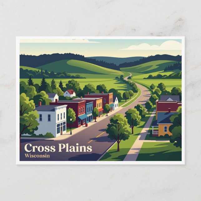 Cross Plains Wisconsin Vykort (Framsida)