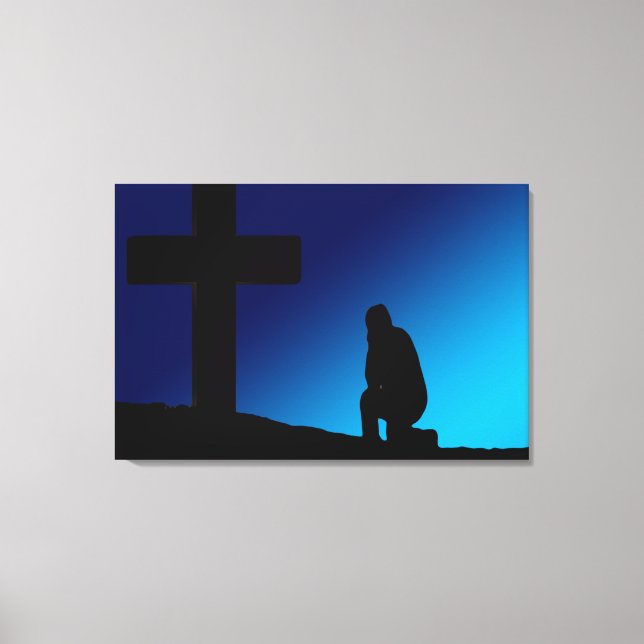 Cross Prayer Banner Canvastryck (Framsida)
