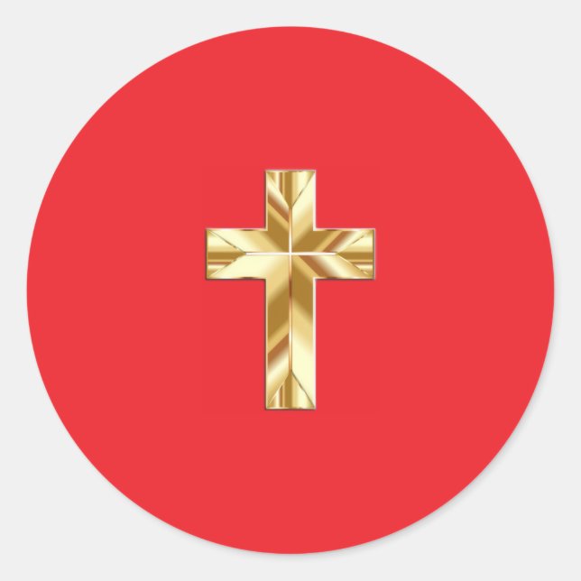 cross sticker runt klistermärke (Framsida)