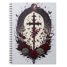 cross tattoo flower 14 anteckningsbok