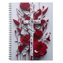 cross tattoo flower 18 anteckningsbok