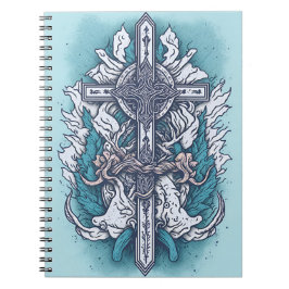 cross tattoo flower 19 anteckningsbok