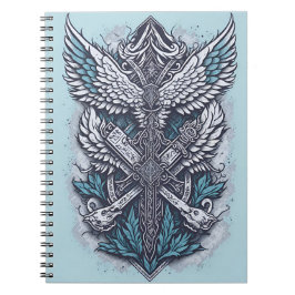 cross tattoo flower 26 anteckningsbok