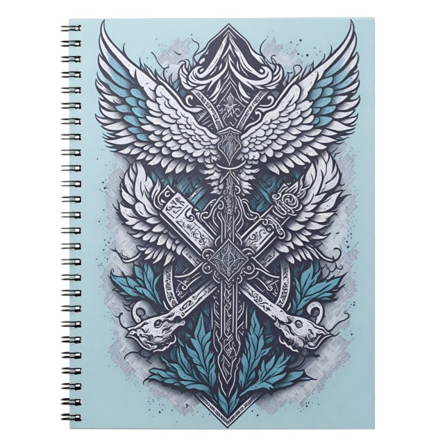 cross tattoo flower 26 anteckningsbok (Framsidan)