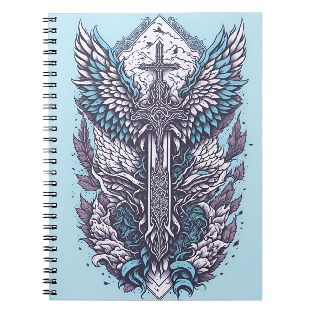 cross tattoo flower 27 anteckningsbok (Framsidan)