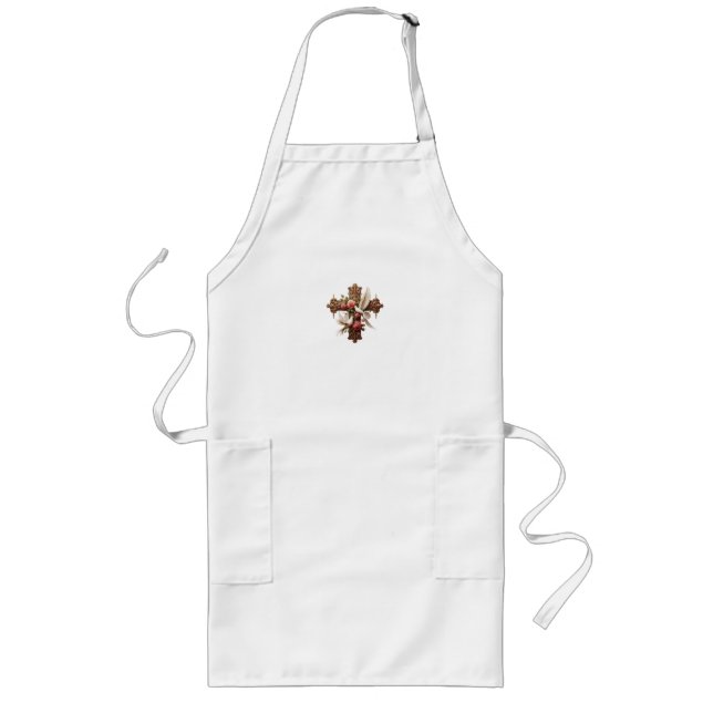 Cross with Doves – Christian Faith Inspirational D Långt Förkläde (Framsidan)