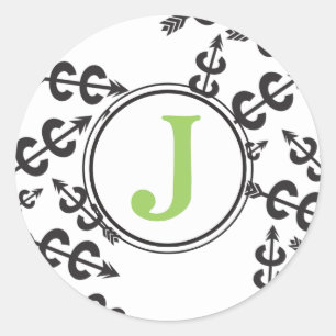 Crossa country pilar Monogram Personalize Stickers Runt Klistermärke