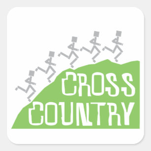 Crossa country Springer på Backe © Stickers Fyrkantigt Klistermärke