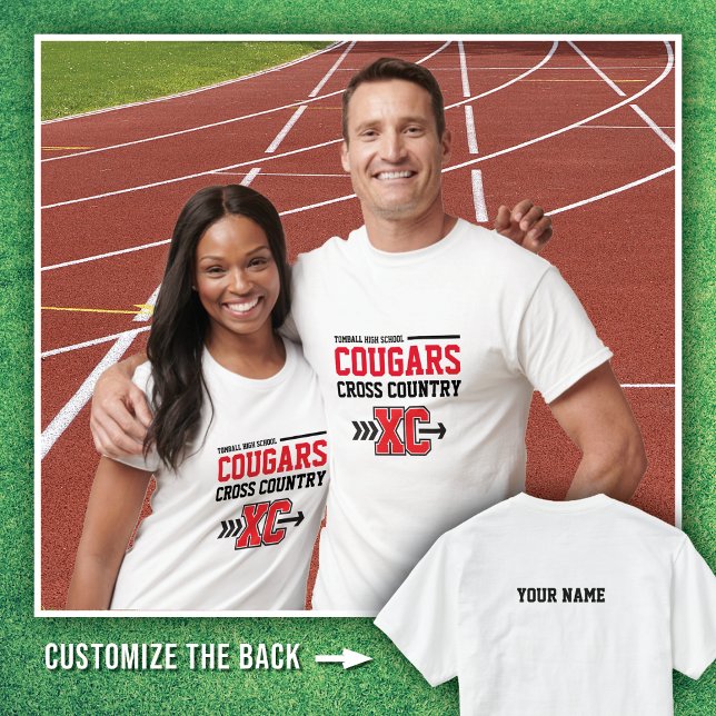 Crossa country Vita Tomball High School Cougars T Shirt (Skapare uppladdad)