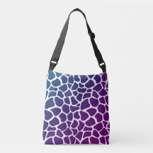 Crossbody Bag - Lila för djurutskrift - Giraffe