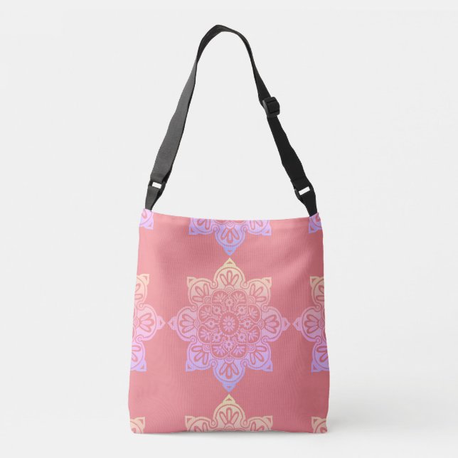 Crossbody Bag-persika med pastel Medallion Axelväska (Baksida)